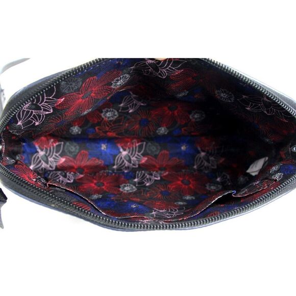 LODIS PEBBLED BLACK GENUINE LEATHER CROSSBODY SHOULDER BAG HANDBAG PURSE - Picture 8 of 12